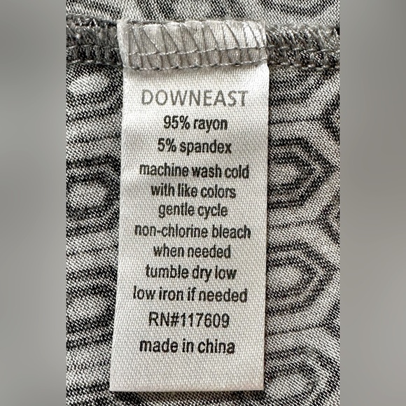DownEast - Stretch TOP 3/4-sleeves diamond pattern SOFT fitted Sz XS - Gray - Picture 11 of 13